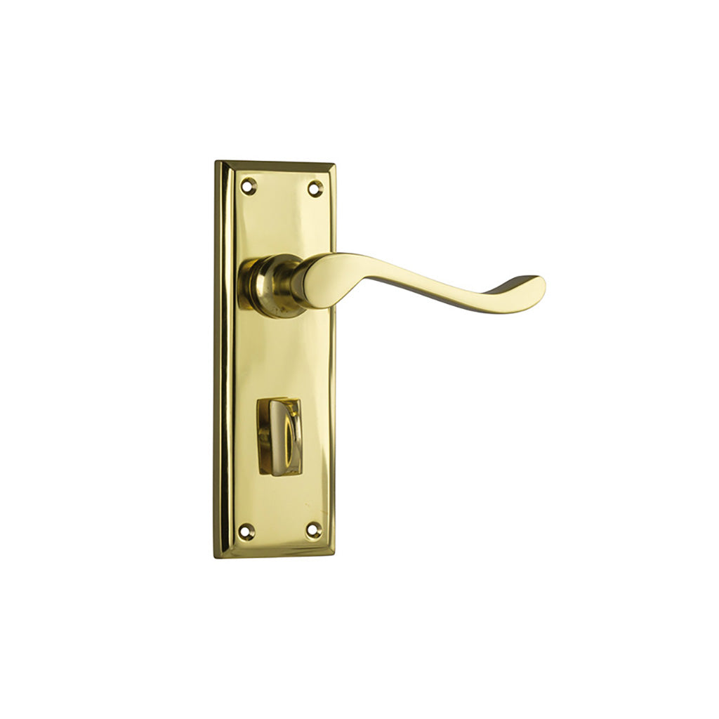 Camden Lever - Long Backplate Polished Brass / Privacy / Lever Set Only