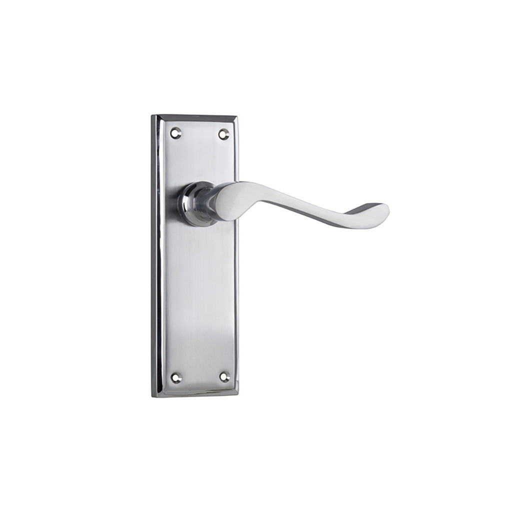Camden Lever - Long Backplate Satin Chrome / Passage / Lever Set Only