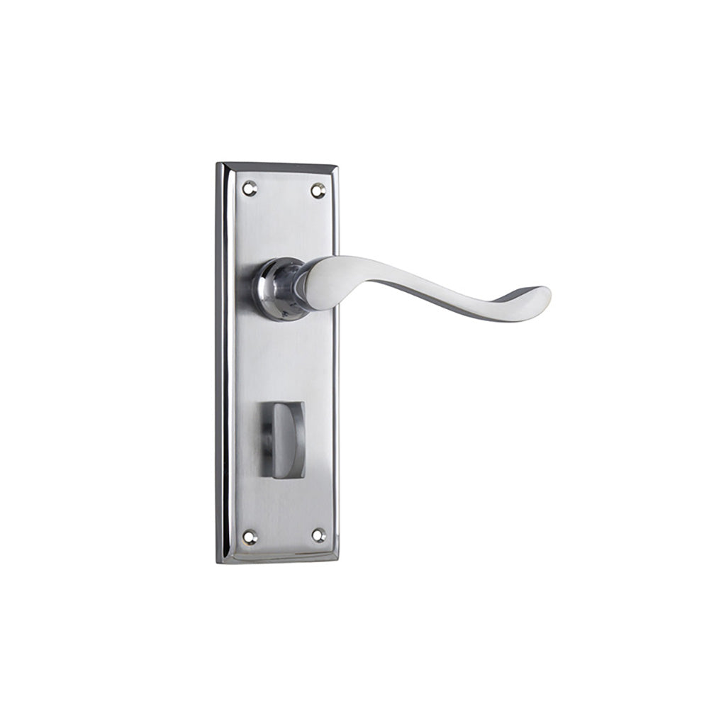Camden Lever - Long Backplate Satin Chrome / Privacy / Lever Set Only