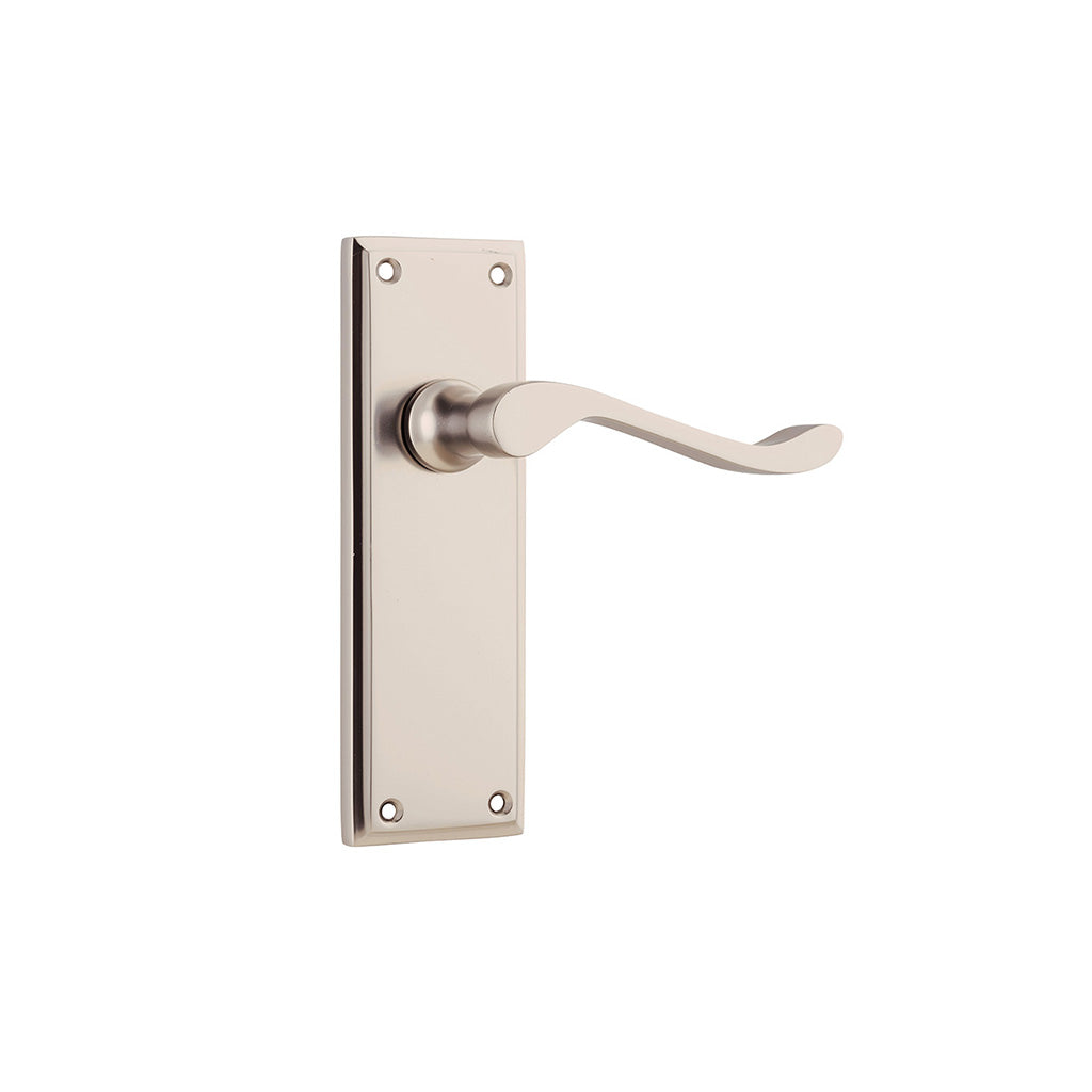 Camden Lever - Long Backplate Satin Nickel / Passage / Lever Set Only