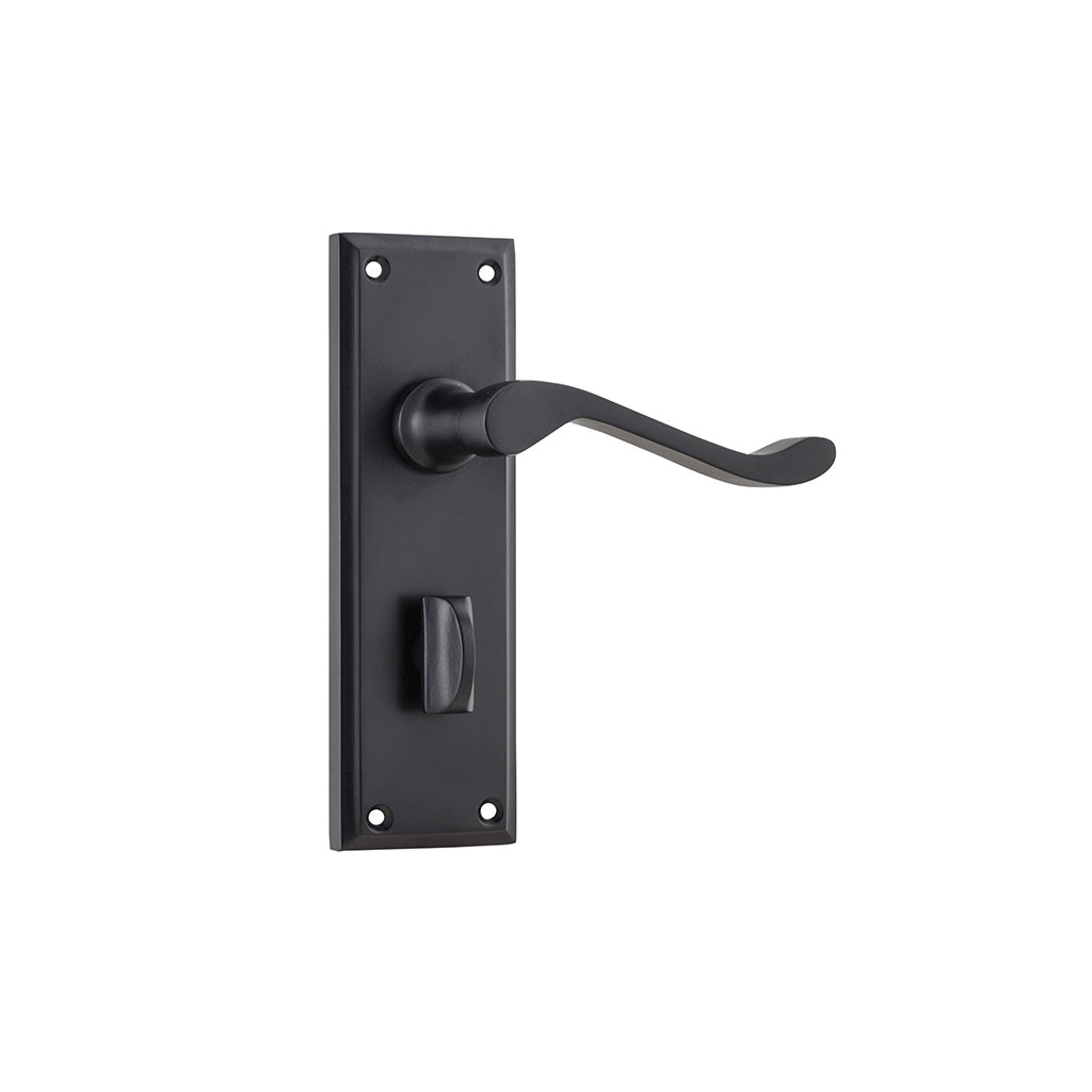 Camden Lever - Long Backplate Matt Black / Privacy / Lever Set Only