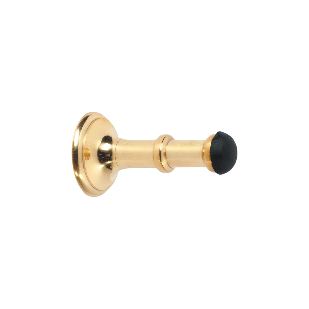 Small Concealed Fix Door Stop Polished Brass