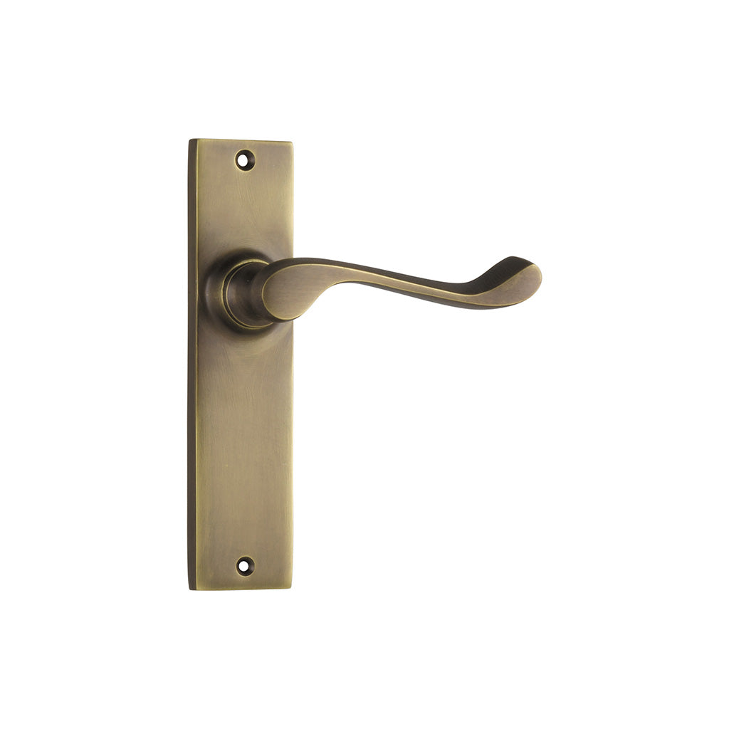 Fremantle Lever - Long Backplate Antique Brass / Passage / Lever Set Only