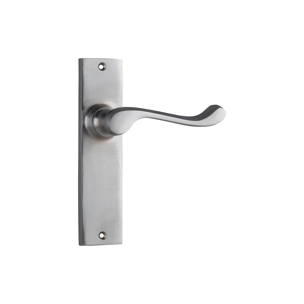 Fremantle Lever - Long Backplate Satin Chrome / Passage / Lever Set Only