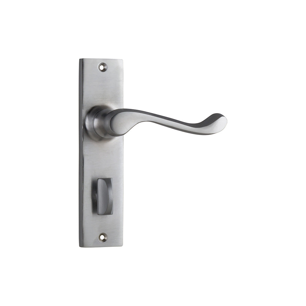 Fremantle Lever - Long Backplate Satin Chrome / Privacy / Lever Set Only