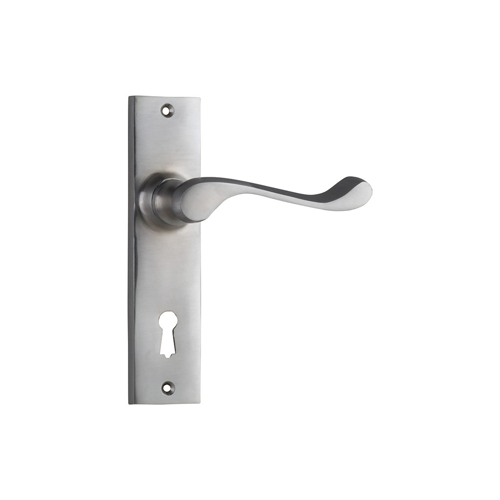 Fremantle Lever - Long Backplate Satin Chrome / Lock (Skeleton Key) / Lever Set Only