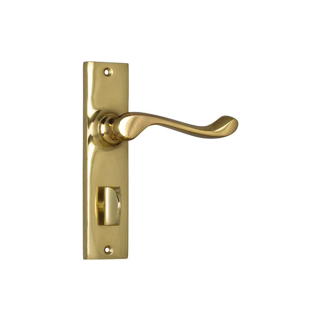 Fremantle Lever - Long Backplate Polished Brass / Privacy / Lever Set Only