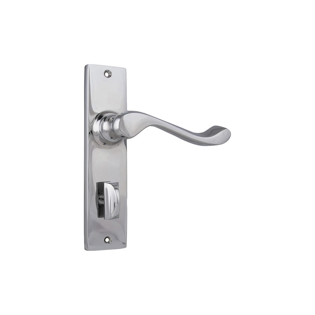 Fremantle Lever - Long Backplate Chrome Plated / Privacy / Lever Set Only
