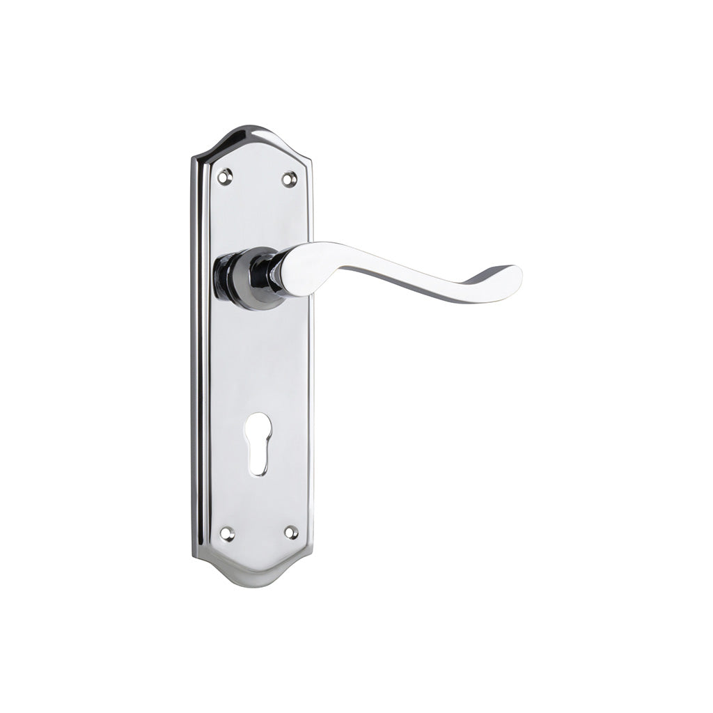Henley Lever - Long Backplate Chrome Plated / Lock (Skeleton Key) / Lever Set Only