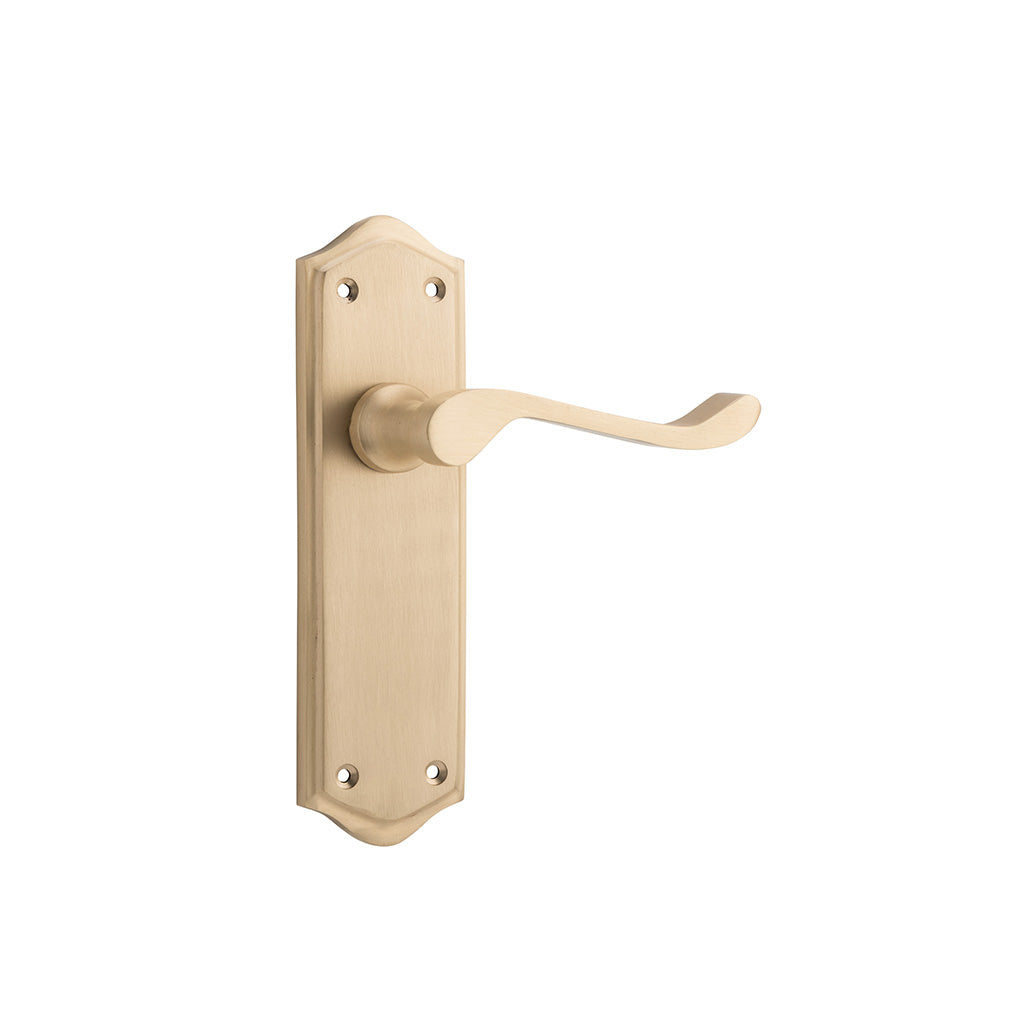 Henley Lever - Long Backplate Satin Brass / Passage / Lever Set Only