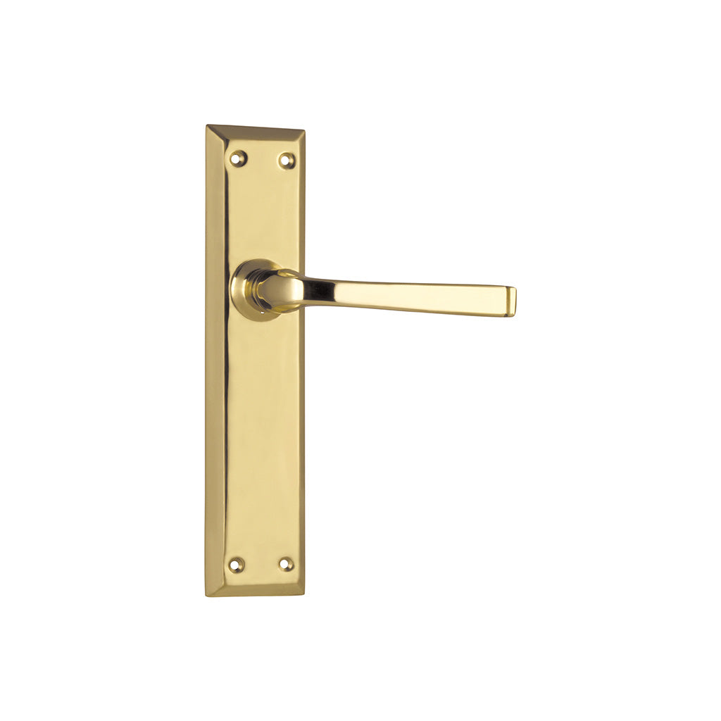 Menton Lever - Long Backplate Polished Brass / Passage / Lever Set Only
