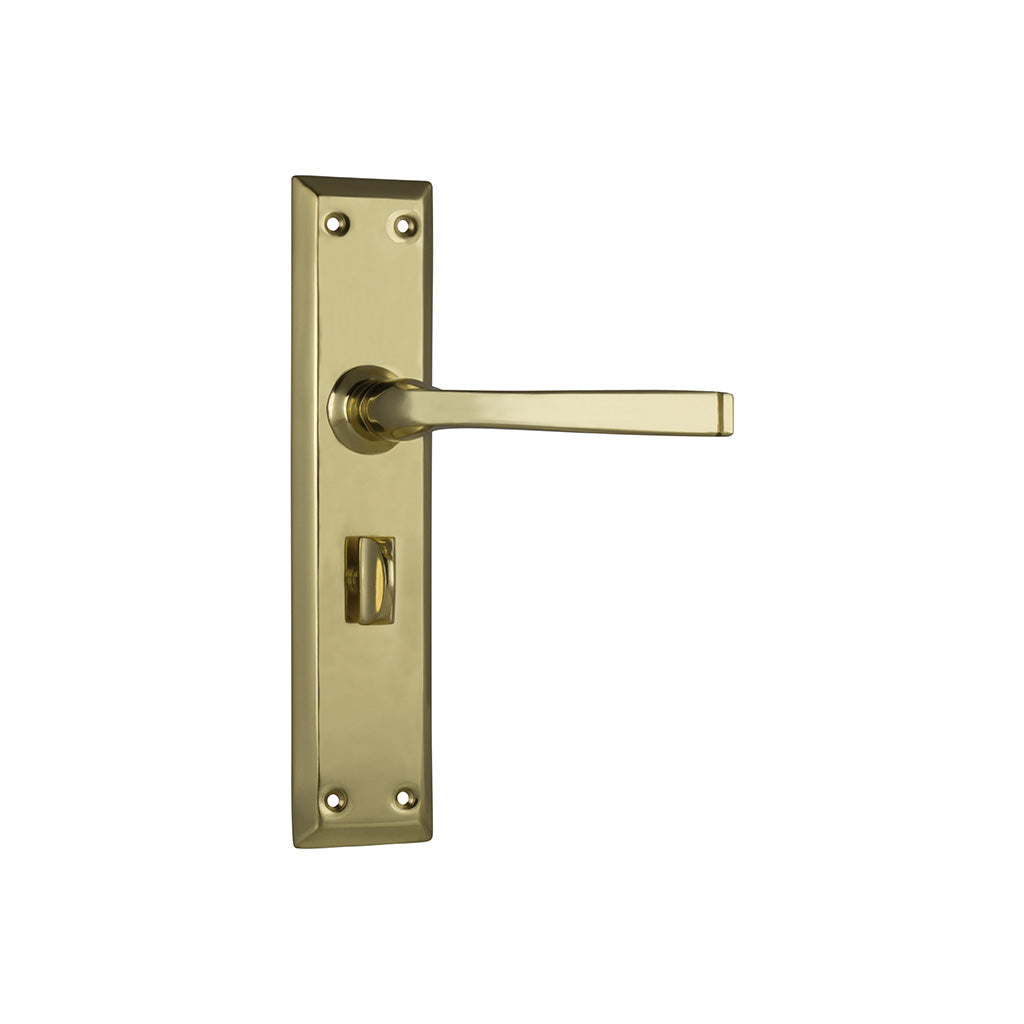 Menton Lever - Long Backplate Polished Brass / Privacy / Lever Set Only