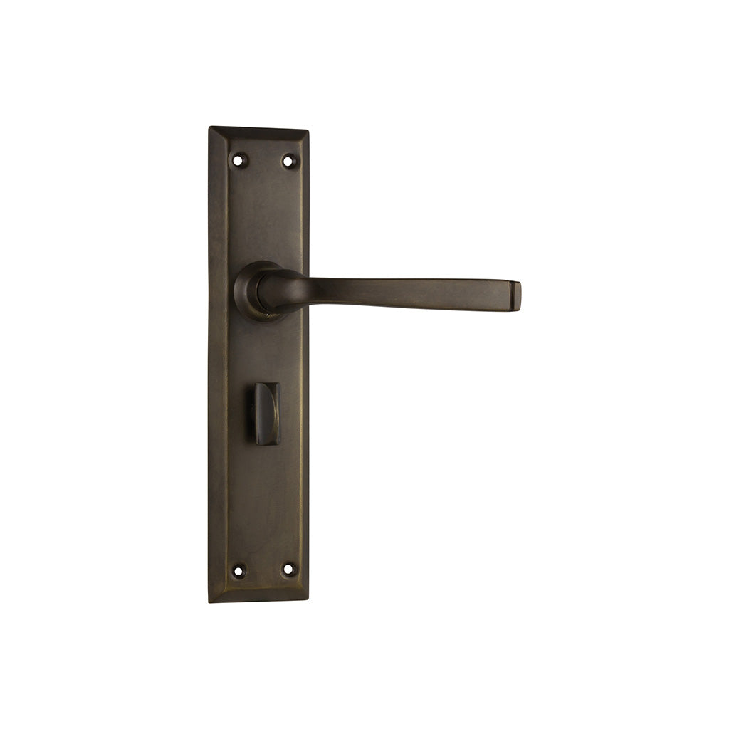 Menton Lever - Long Backplate Antique Brass / Privacy / Lever Set Only