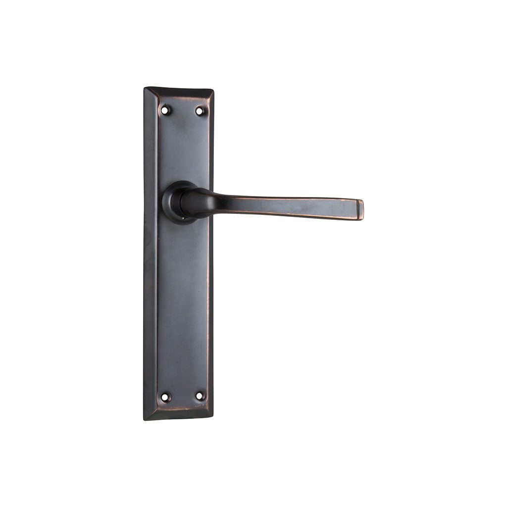 Menton Lever - Long Backplate Antique Copper / Passage / Lever Set Only