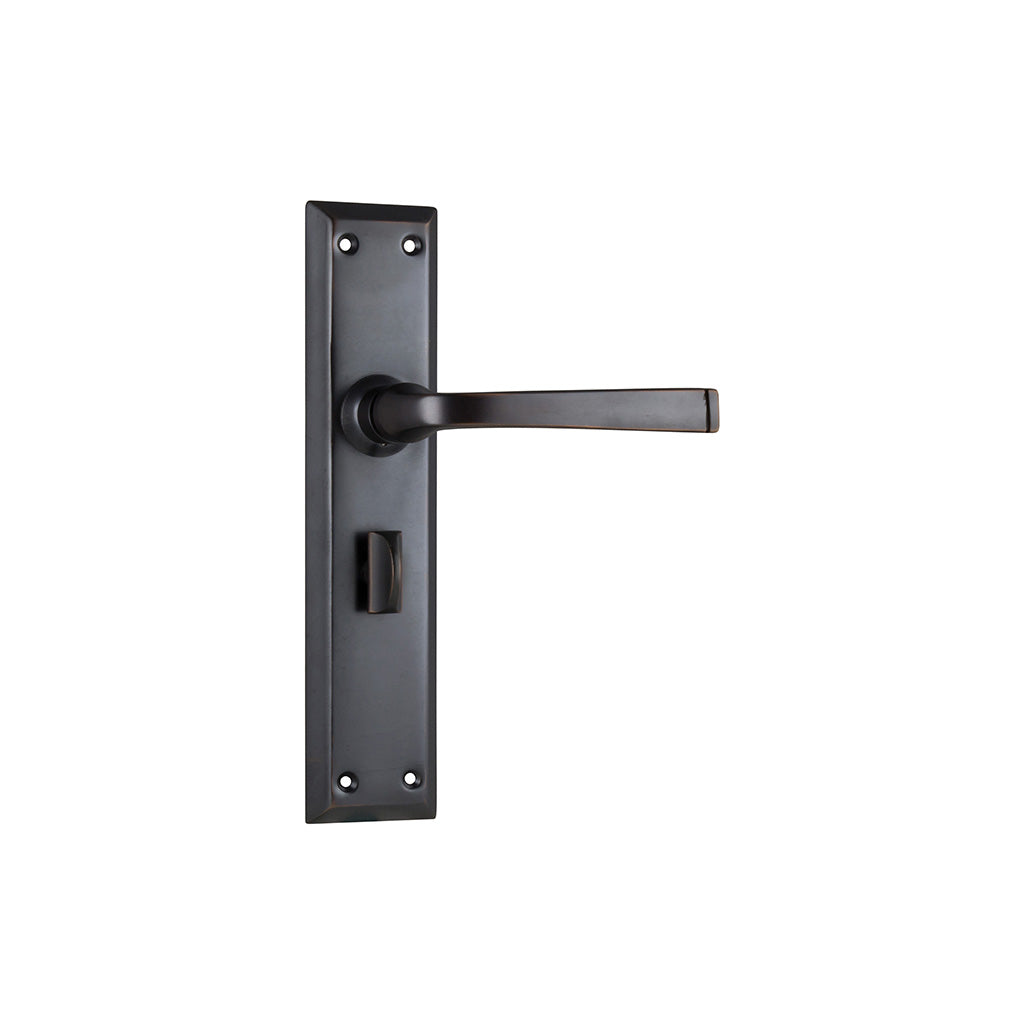 Menton Lever - Long Backplate Antique Copper / Privacy / Lever Set Only