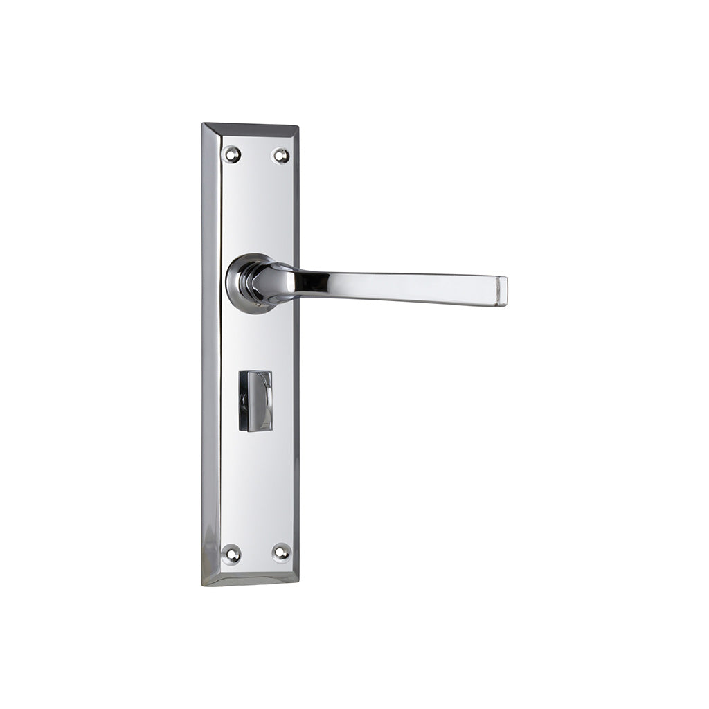 Menton Lever - Long Backplate Chrome Plated / Privacy / Lever Set Only