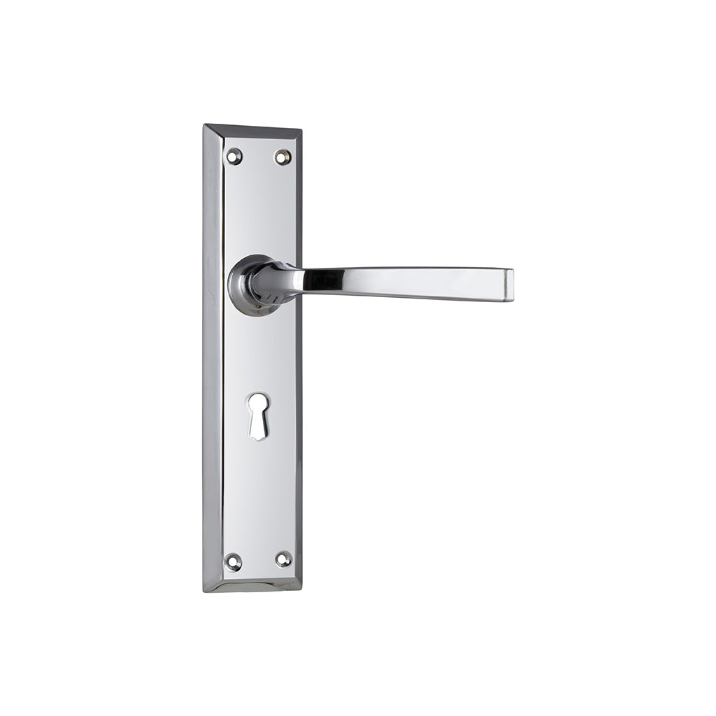 Menton Lever - Long Backplate Chrome Plated / Lock (Skeleton Key) / Lever Set Only