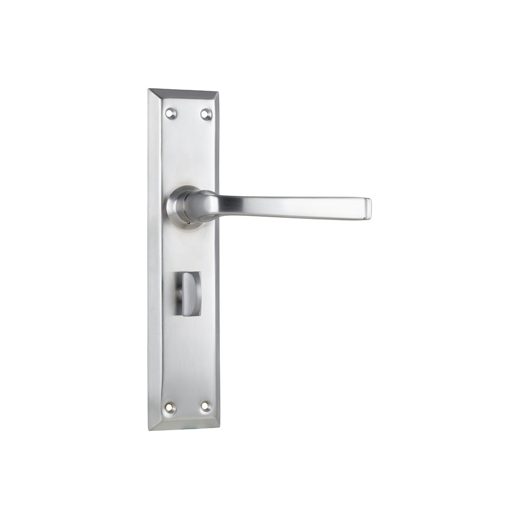 Menton Lever - Long Backplate Satin Chrome / Privacy / Lever Set Only