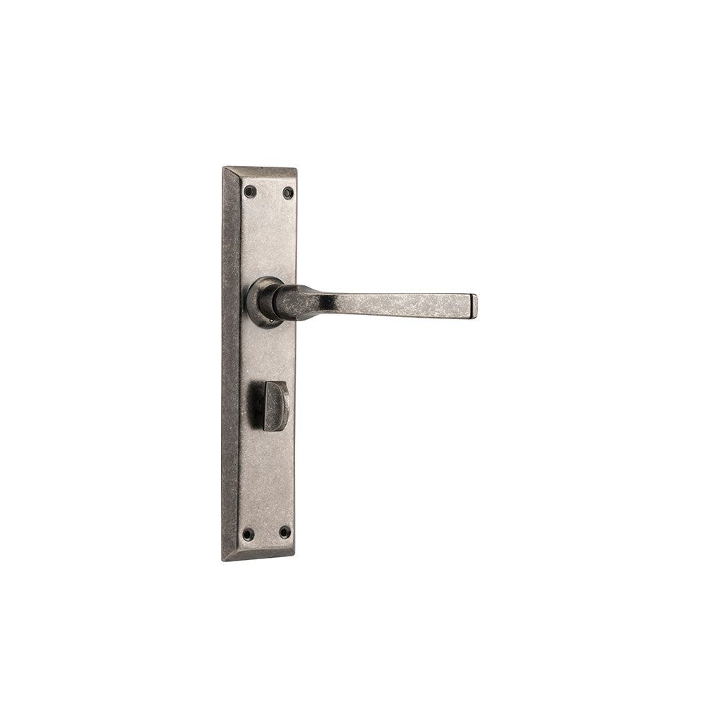 Menton Lever - Long Backplate Rumbled Nickel / Privacy / Lever Set Only