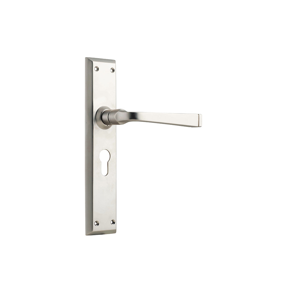 Menton Lever - Long Backplate Satin Nickel / Entrance / Lever Set Only