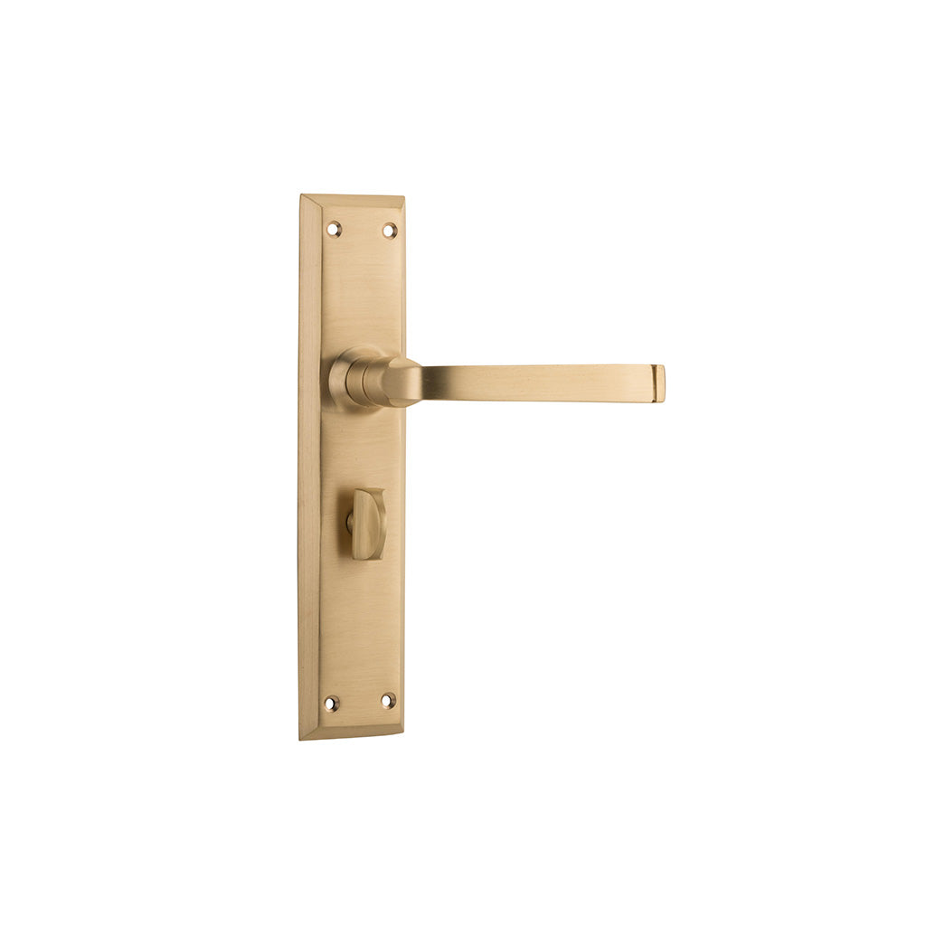 Menton Lever - Long Backplate Satin Brass / Privacy / Lever Set Only