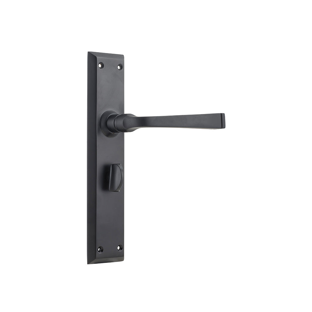 Menton Lever - Long Backplate Matt Black / Privacy / Lever Set Only