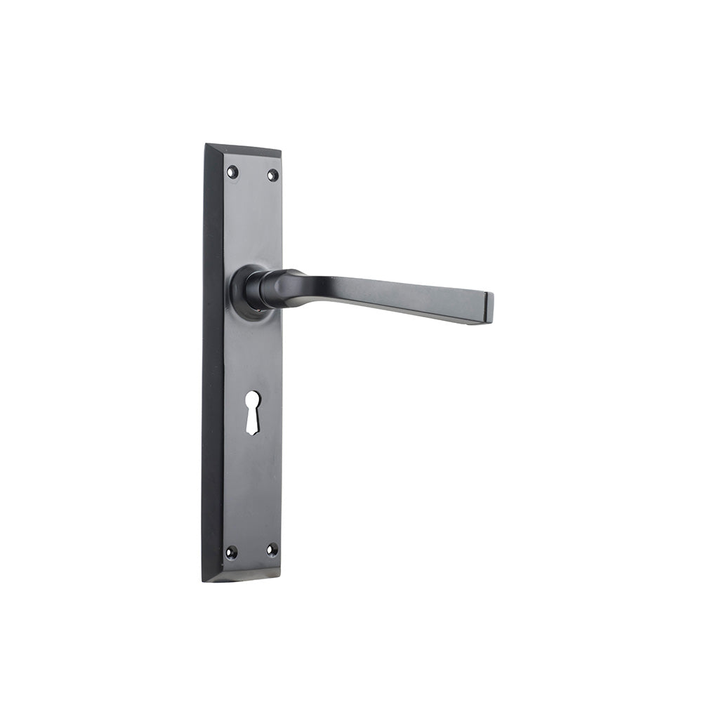 Menton Lever - Long Backplate Matt Black / Lock (Skeleton Key) / Lever Set Only