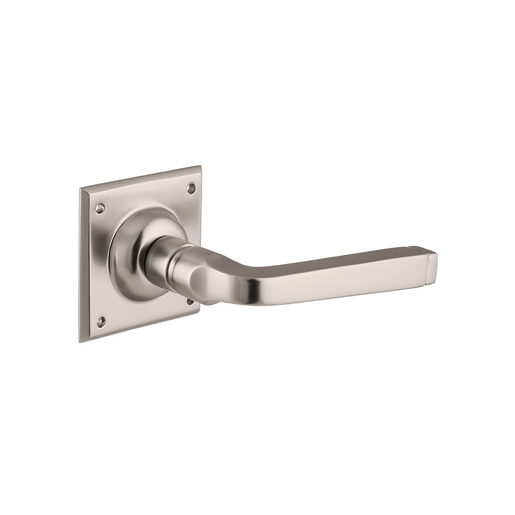 Menton Lever - Square Rose Satin Nickel / Passage / Lever Set Only