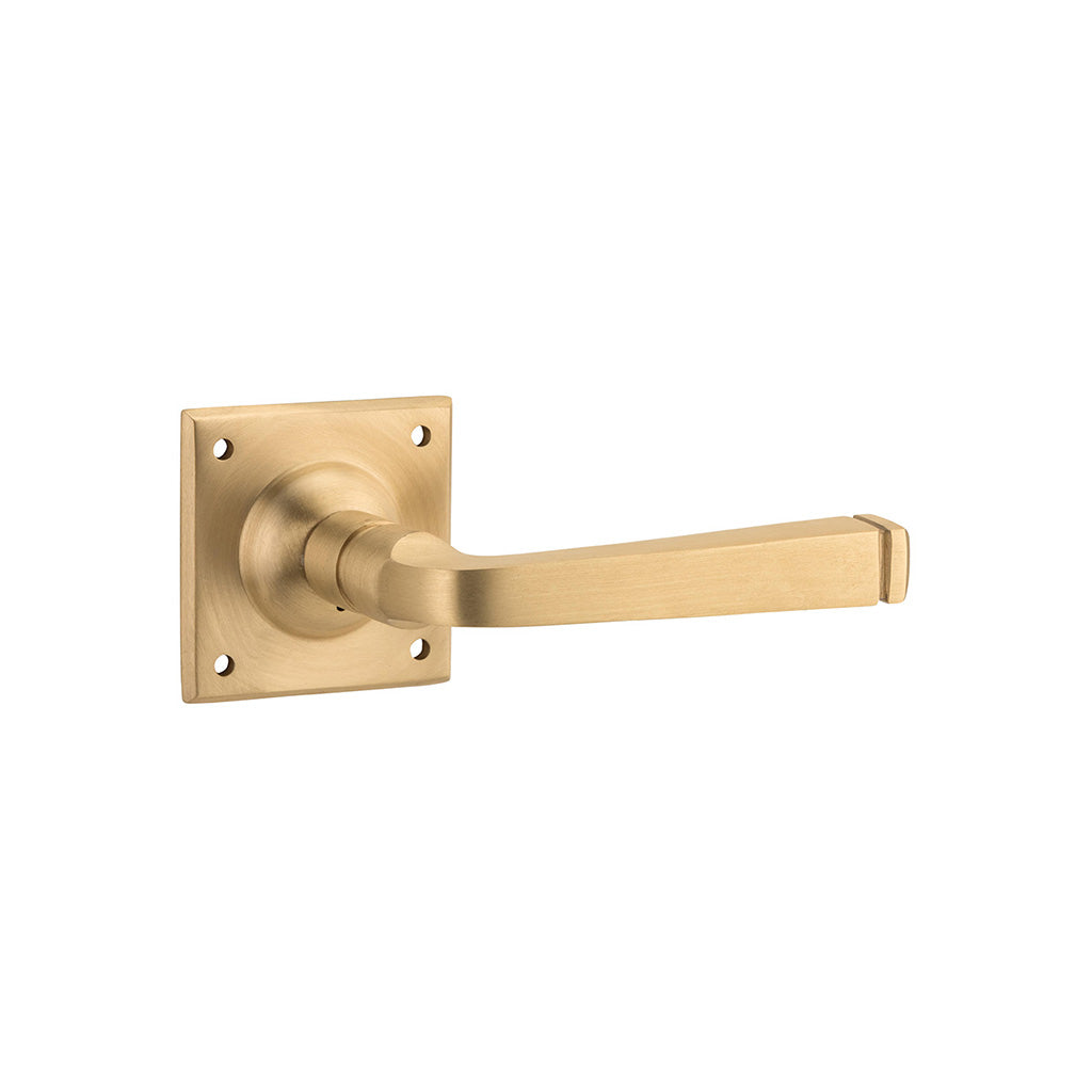 Menton Lever - Square Rose Satin Brass / Passage / Lever Set Only