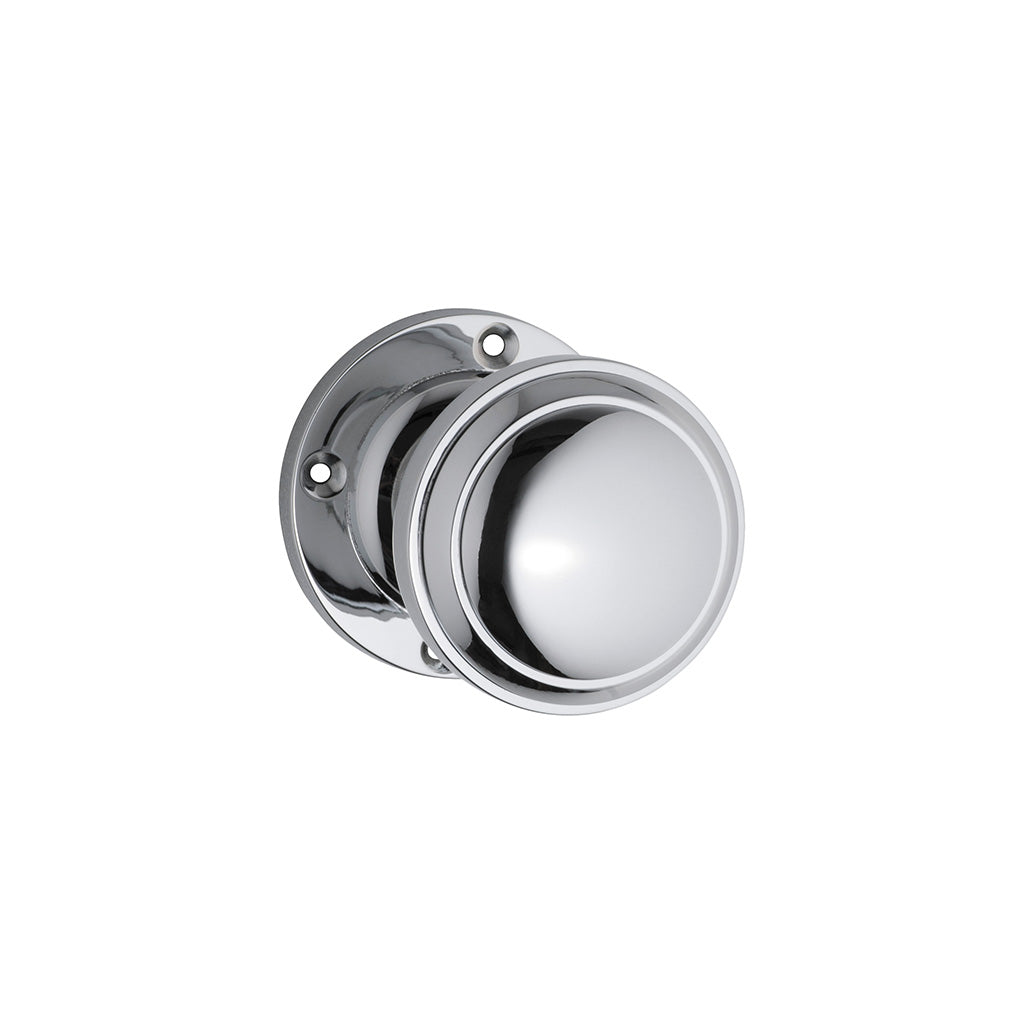 Milton Knob - Round Rose Chrome Plated / Passage / Lever Set Only