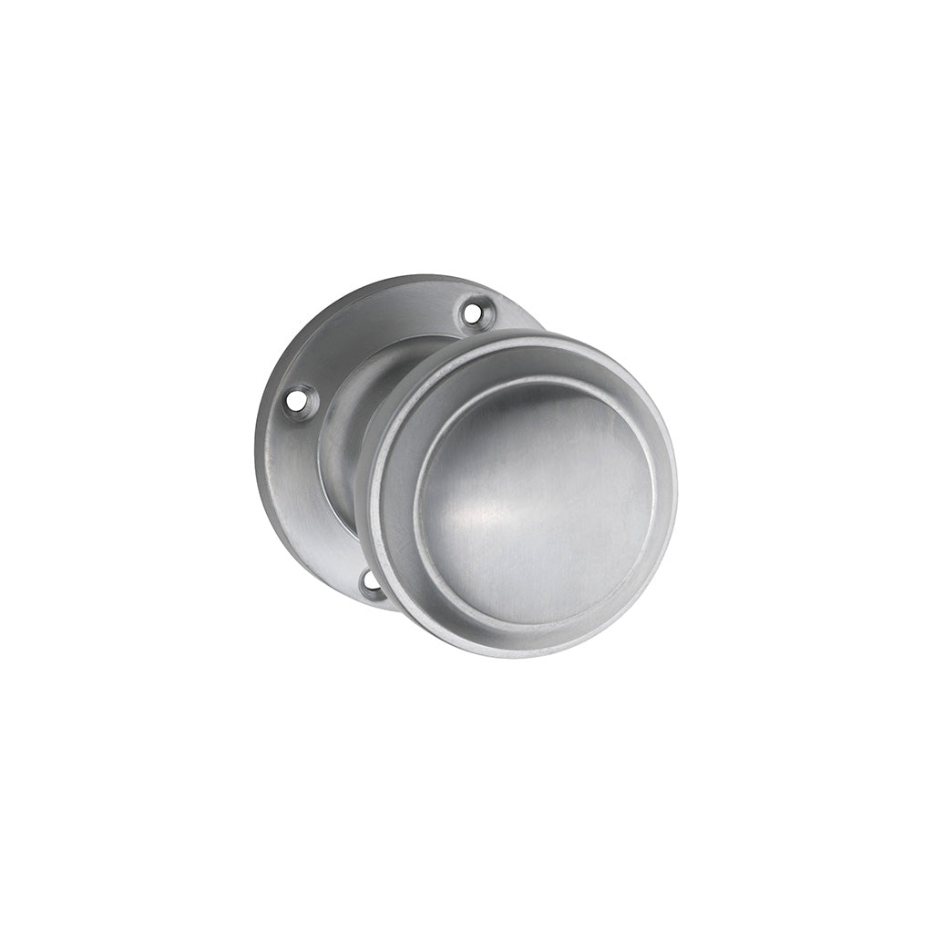 Milton Knob - Round Rose Satin Chrome / Passage / Lever Set Only