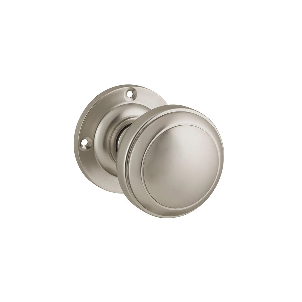 Milton Knob - Round Rose Satin Nickel / Passage / Lever Set Only