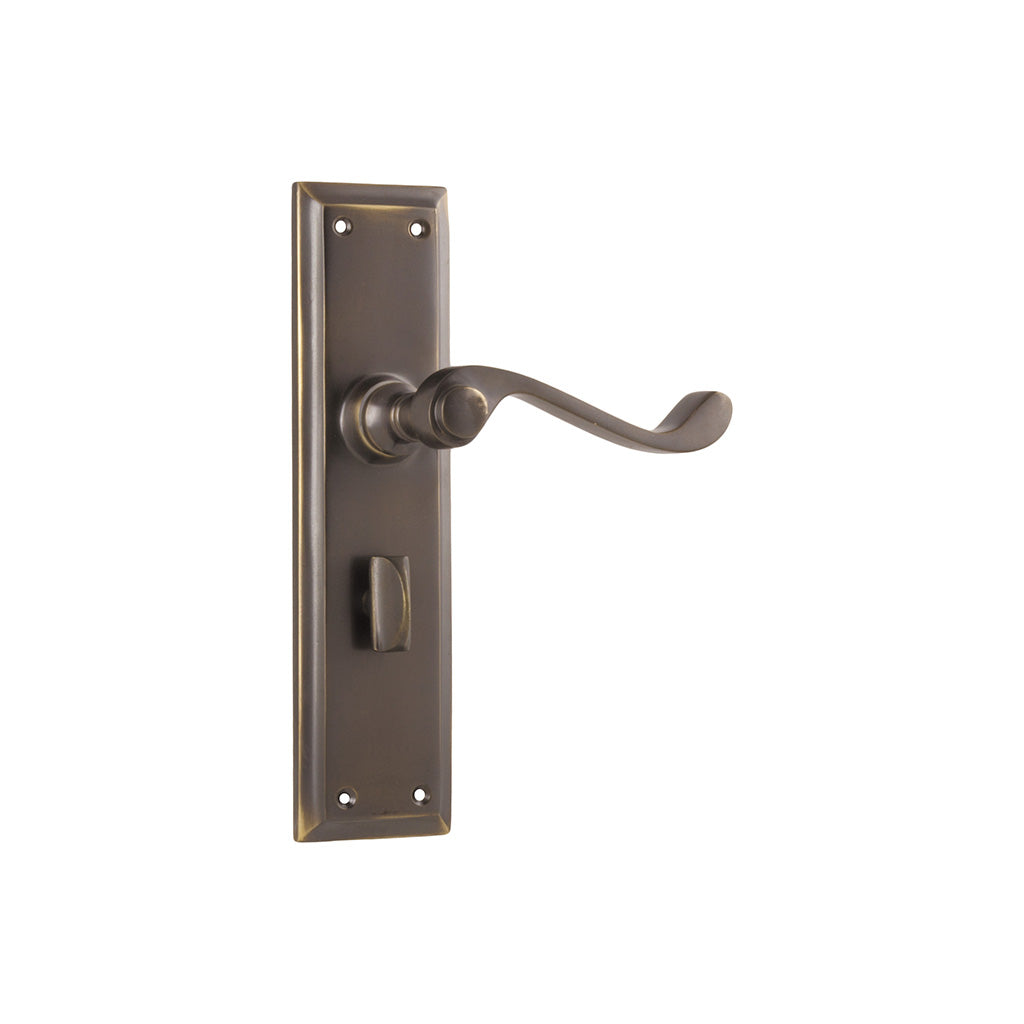Milton Lever - Long Backplate Antique Brass / Privacy / Lever Set Only