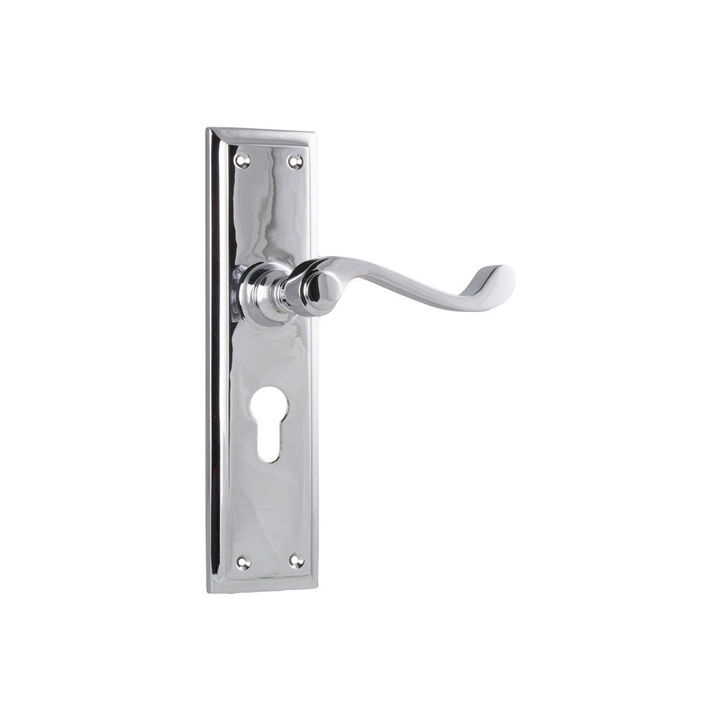 Milton Lever - Long Backplate Chrome Plated / Entrance / Lever Set Only