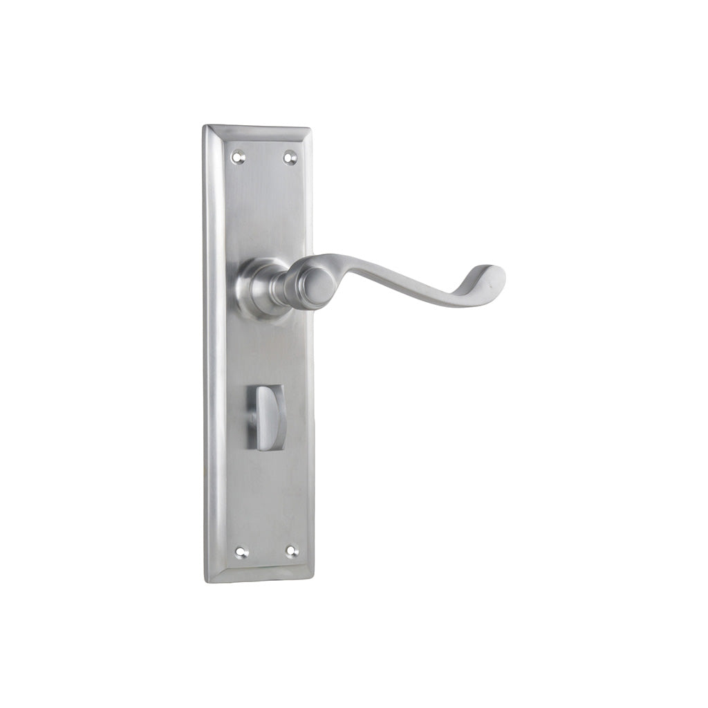 Milton Lever - Long Backplate Satin Chrome / Privacy / Lever Set Only