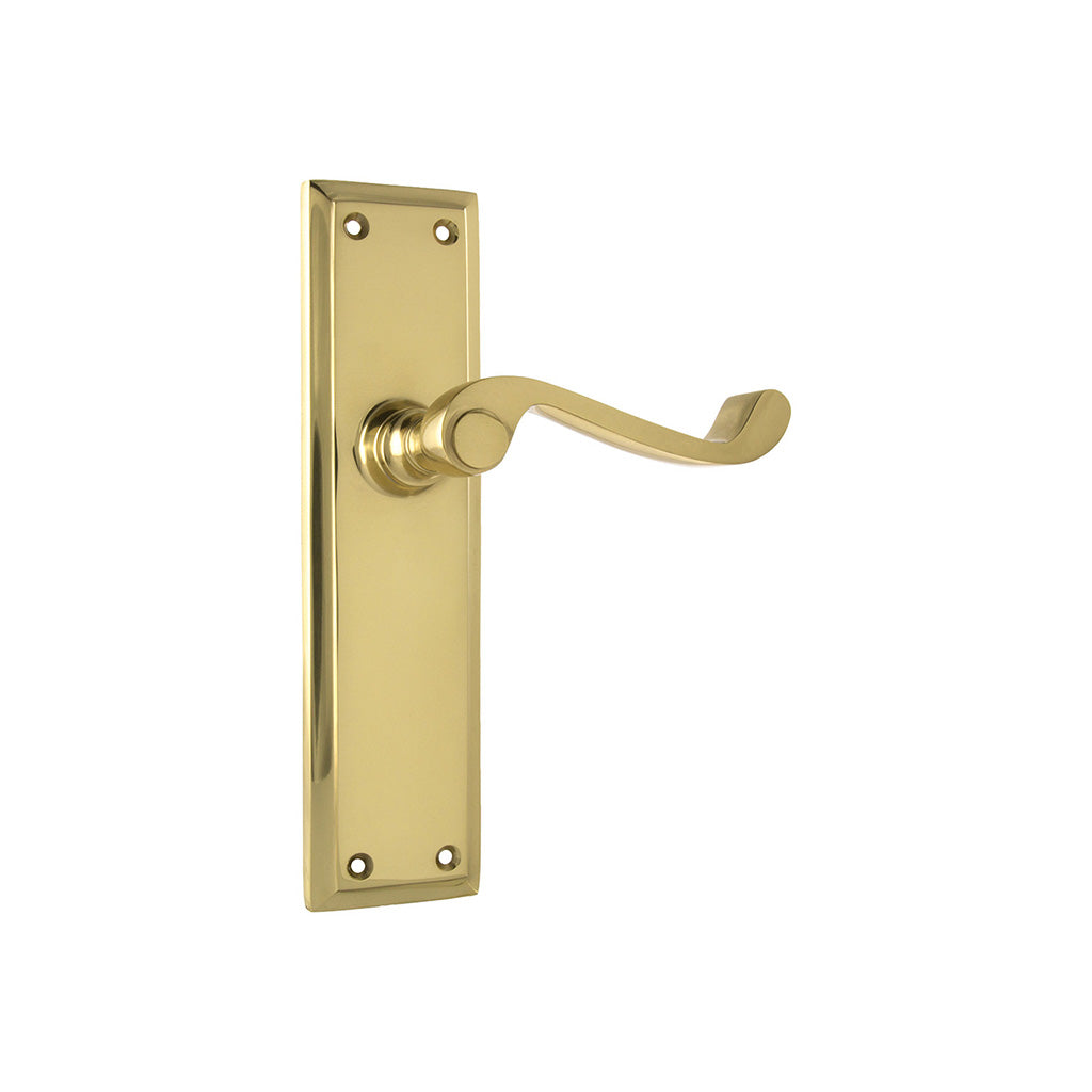 Milton Lever - Long Backplate Polished Brass / Passage / Lever Set Only