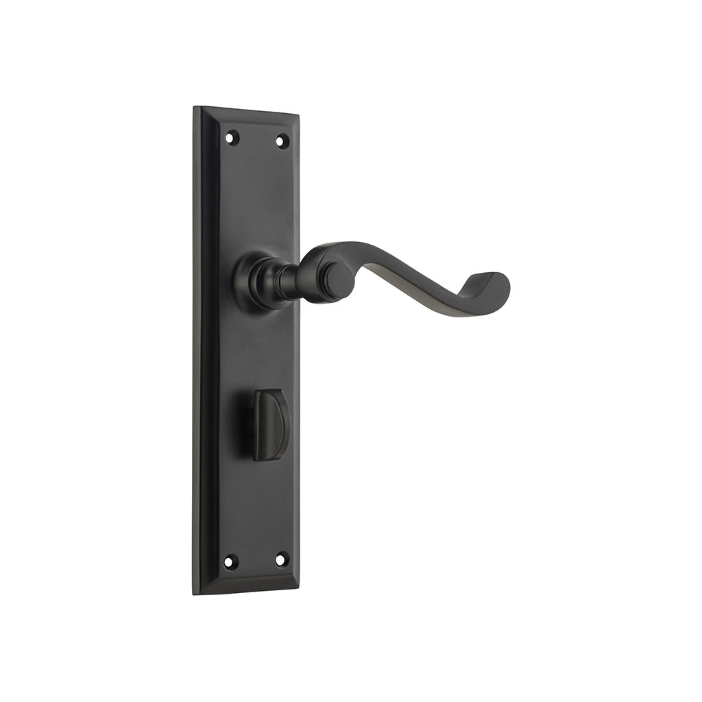 Milton Lever - Long Backplate Matt Black / Privacy / Lever Set Only