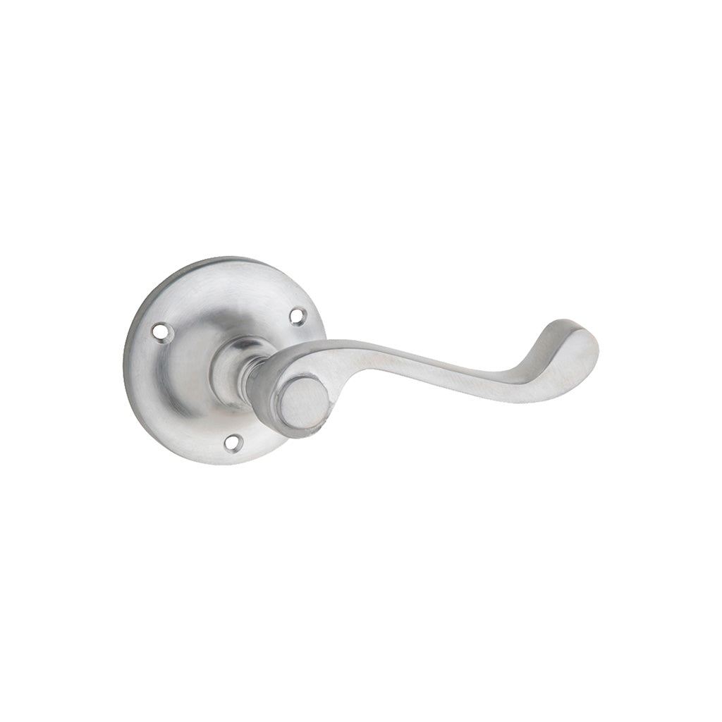 Milton Lever - Round Rose Satin Chrome / Passage / Lever Set Only