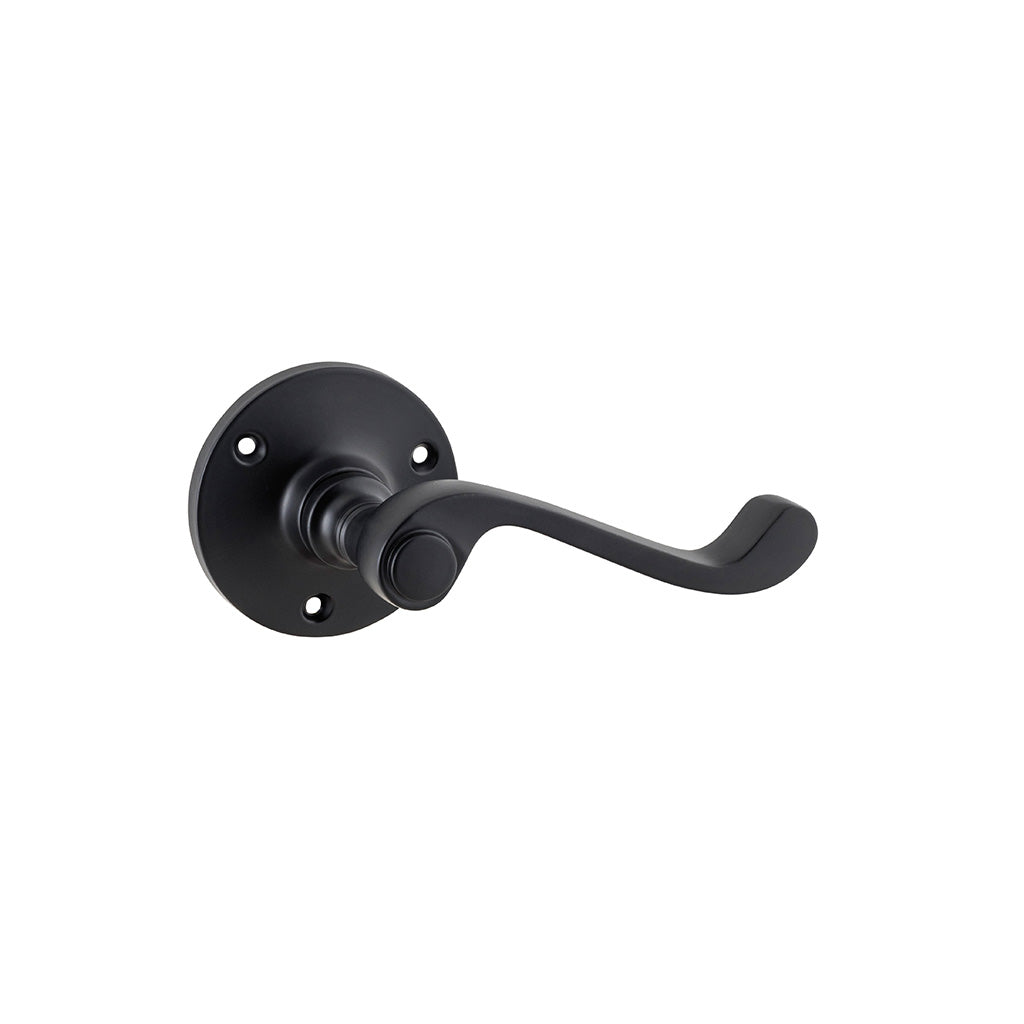 Milton Lever - Round Rose Matt Black / Passage / Lever Set Only