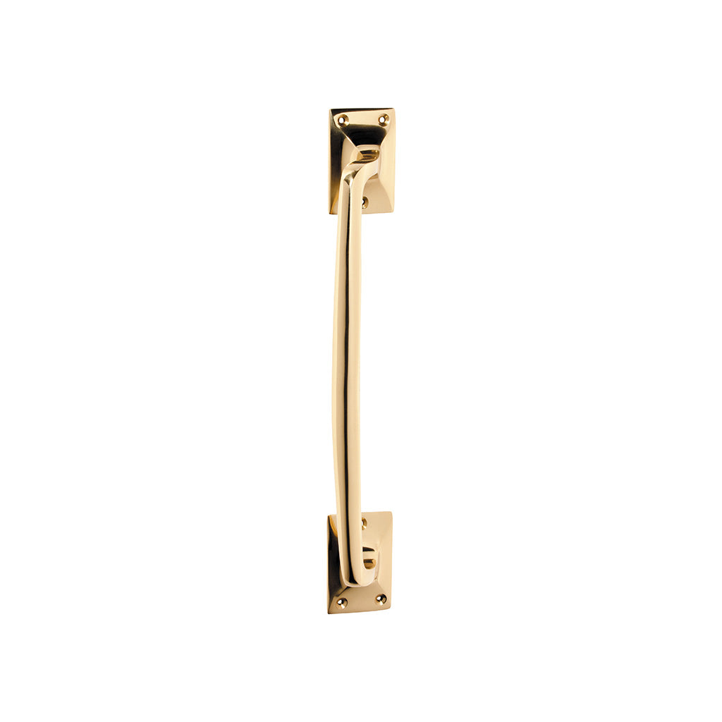 Offset Classic Pull Handle - H305xW42xP60mm Unlacquered Polished Brass / 305mm