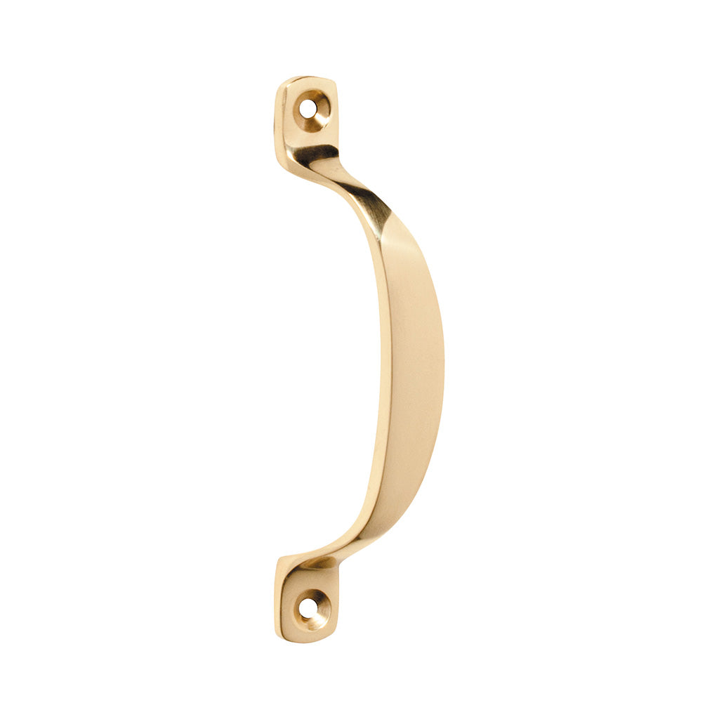 Offset Pull Handle - H100xP20mm Polished Brass / 100mm