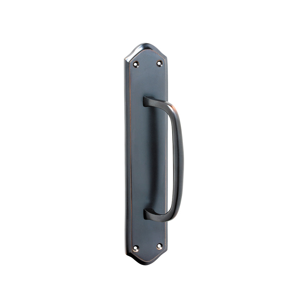 Offset Pull Handle on Backplate - H250xW50xP50mm Antique Copper / 250mm