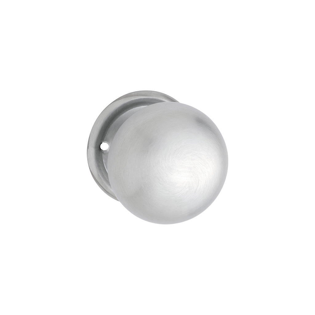 Plain Mortice Knob - Round Rose Satin Chrome / Passage / Lever Set Only