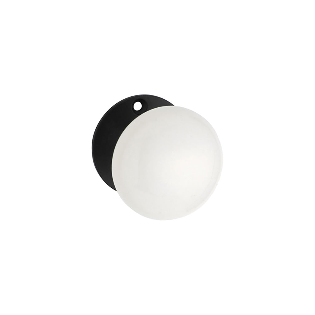 Porcelain Door Knob - Round Rose Matt Black / Passage / Lever Set Only