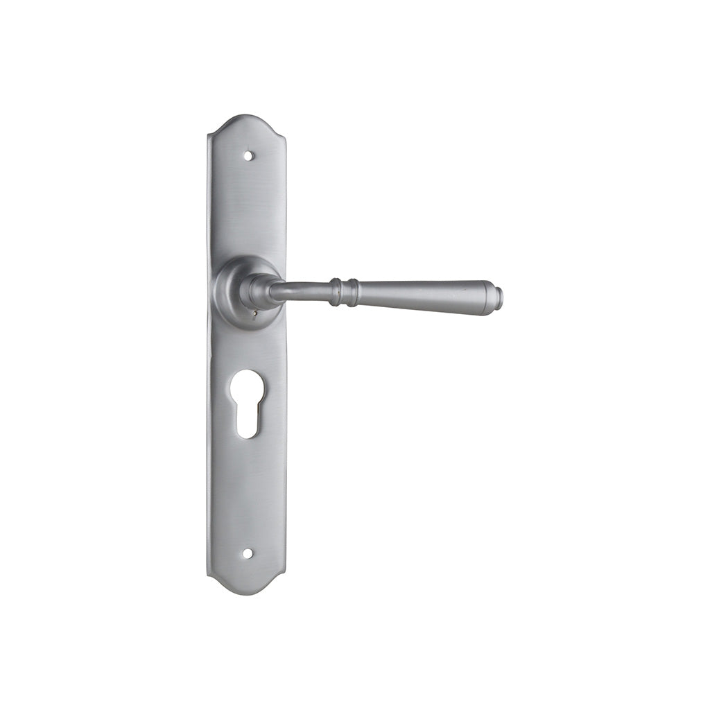 Reims Lever - Long Backplate Satin Chrome / Entrance / Lever Set Only