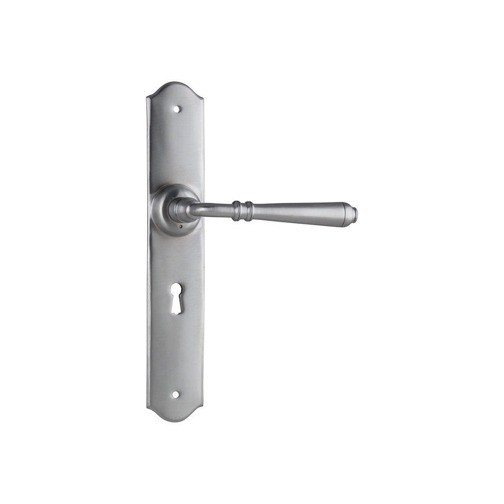 Reims Lever - Long Backplate Satin Chrome / Lock (Skeleton Key) / Lever Set Only