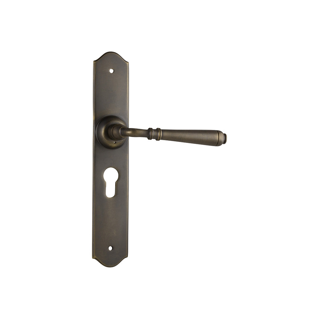 Reims Lever - Long Backplate Antique Brass / Entrance / Lever Set Only