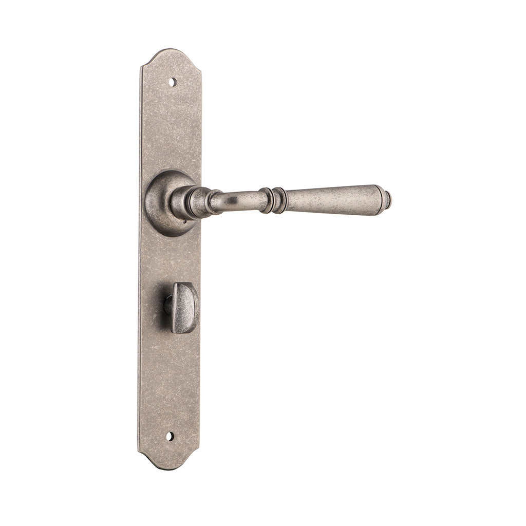 Reims Lever - Long Backplate Rumbled Nickel / Privacy / Lever Set Only