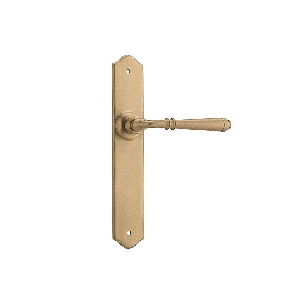 Reims Lever - Long Backplate Satin Brass / Passage / Lever Set Only