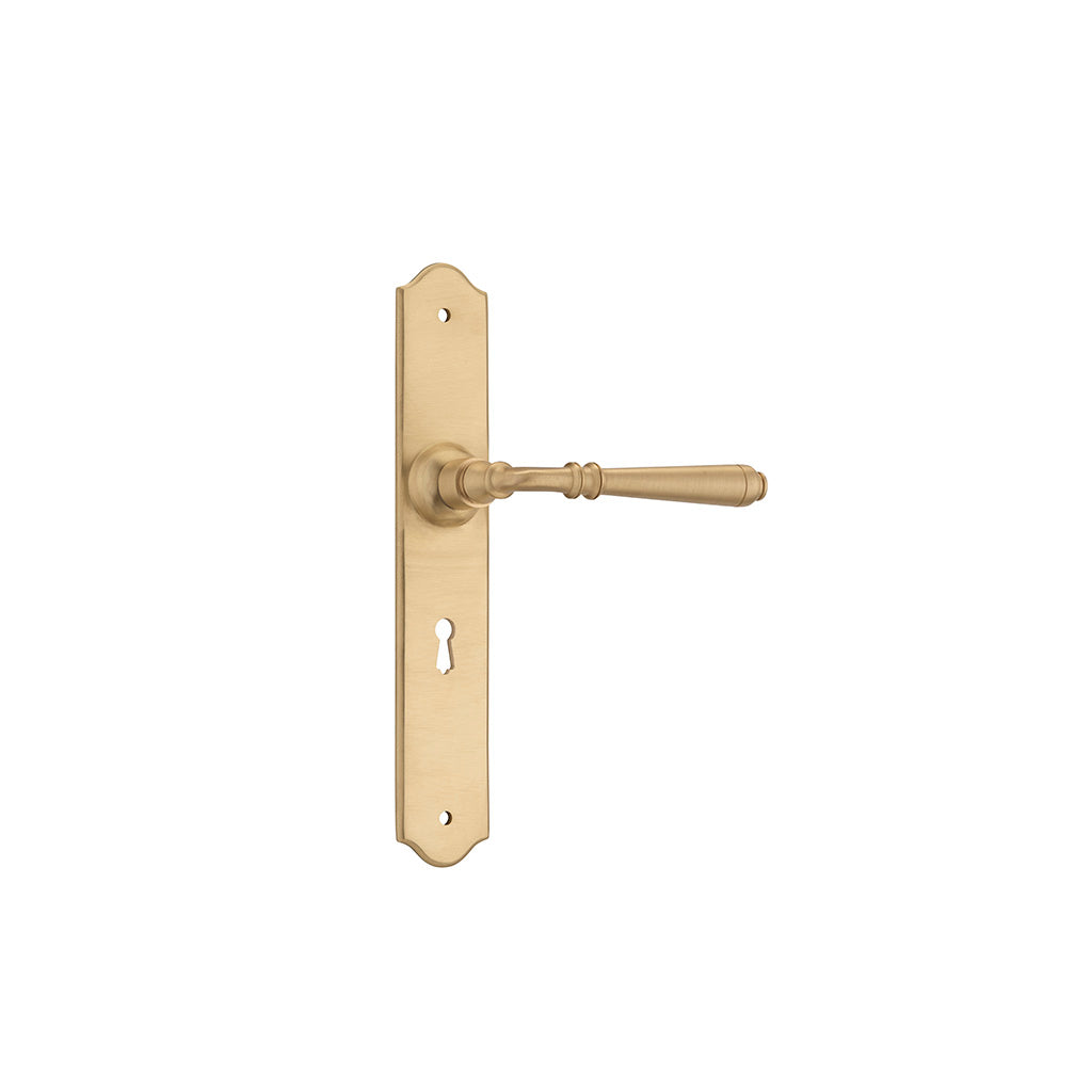 Reims Lever - Long Backplate Satin Brass / Lock (Skeleton Key) / Lever Set Only